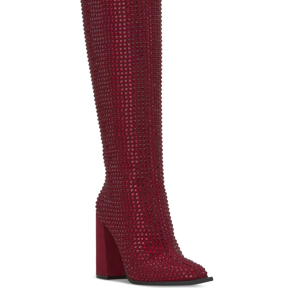 Jessica Simpson Women's Lovelly Embellished Dress Boots - Malbec Faux Suede